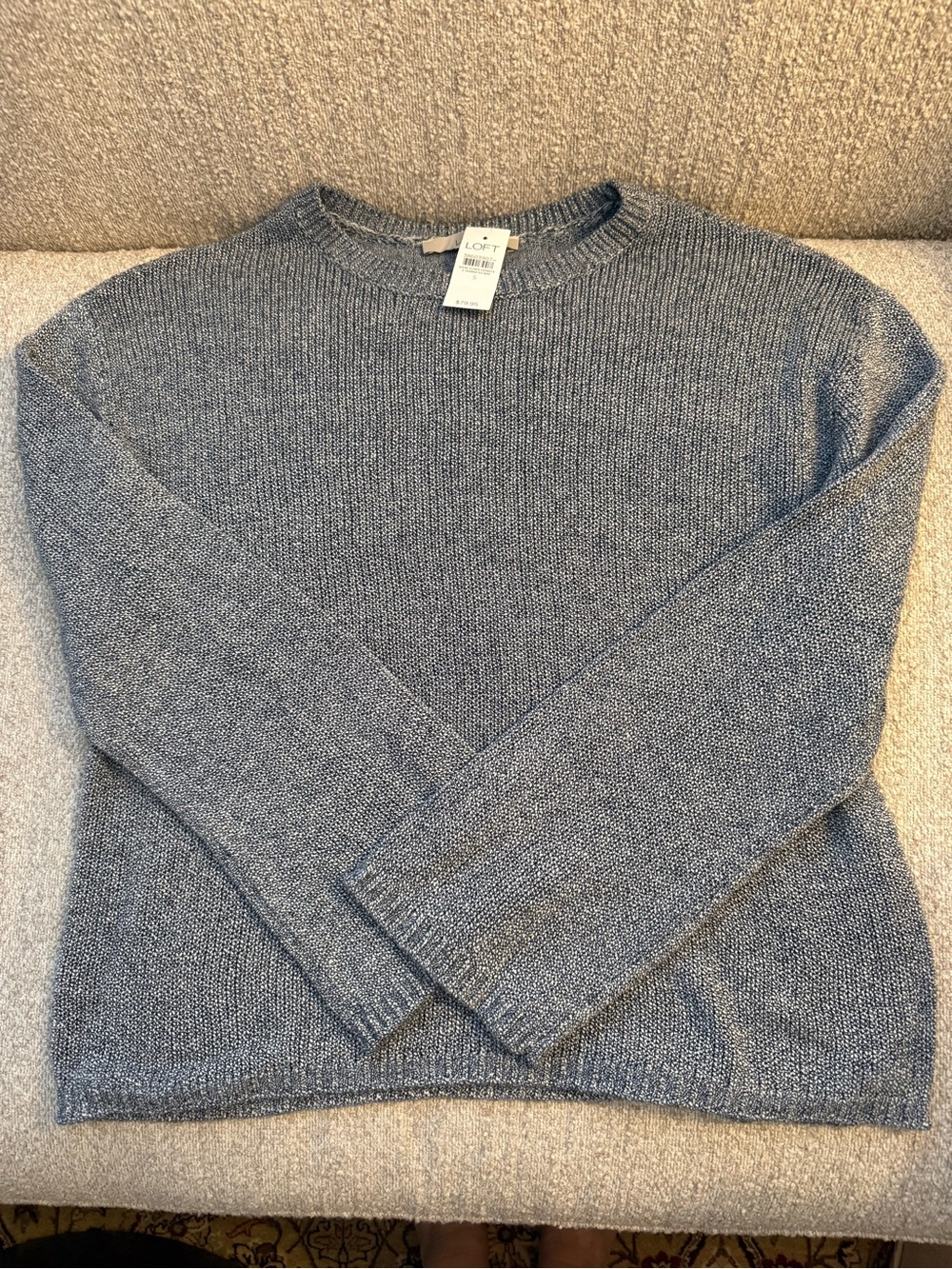 LOFT Crewneck Sweater - Heathered Blue